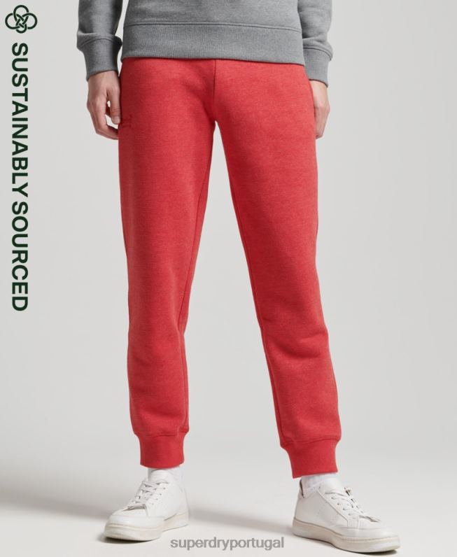 jogger vintage de algodão orgânico com logo bordado homens vermelho roupas Superdry 2208H6388