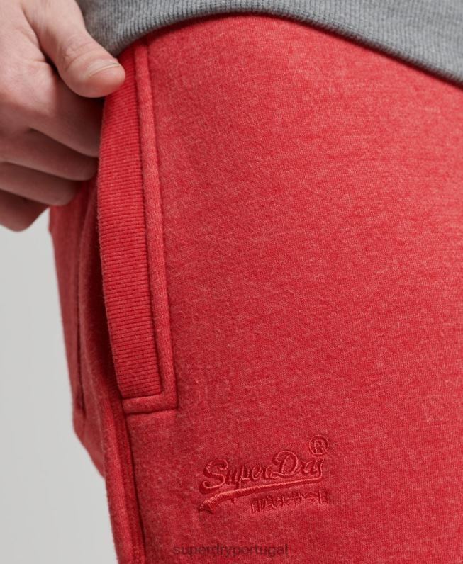 jogger vintage de algodão orgânico com logo bordado homens vermelho roupas Superdry 2208H6388
