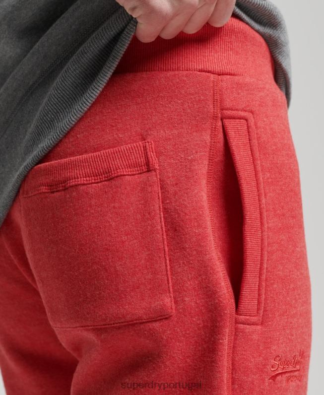 jogger vintage de algodão orgânico com logo bordado homens vermelho roupas Superdry 2208H6388