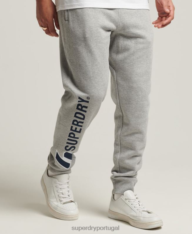 joggers apliques homens cinza roupas Superdry 2208H6369