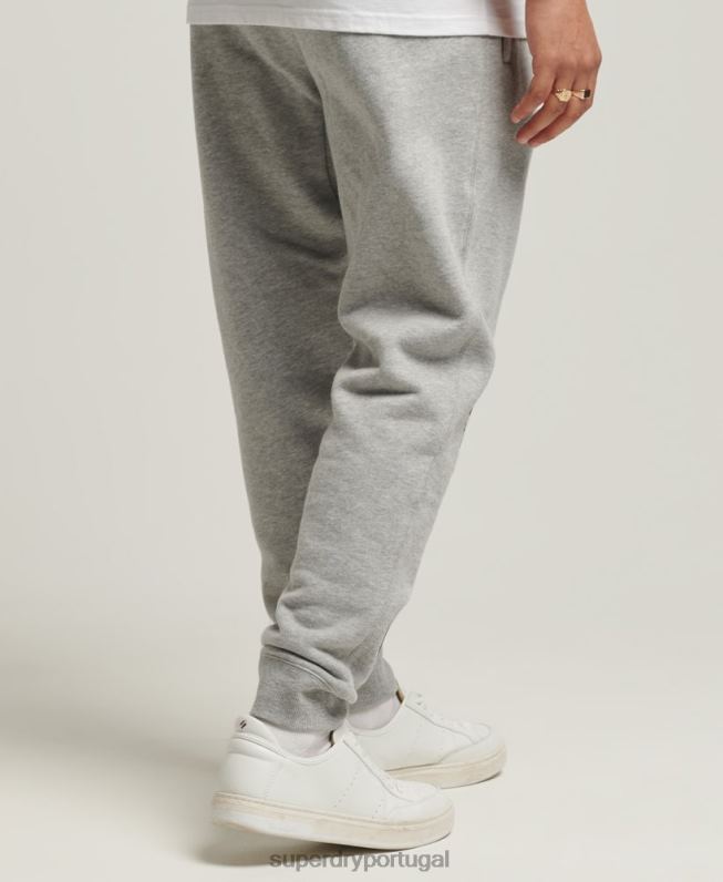joggers apliques homens cinza roupas Superdry 2208H6369