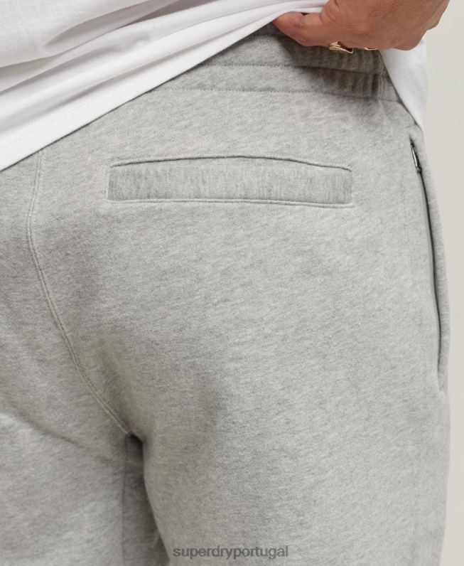 joggers apliques homens cinza roupas Superdry 2208H6369