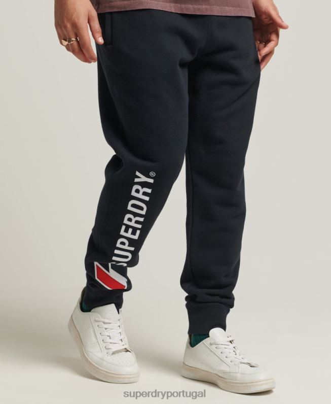 joggers apliques homens marinha roupas Superdry 2208H6405
