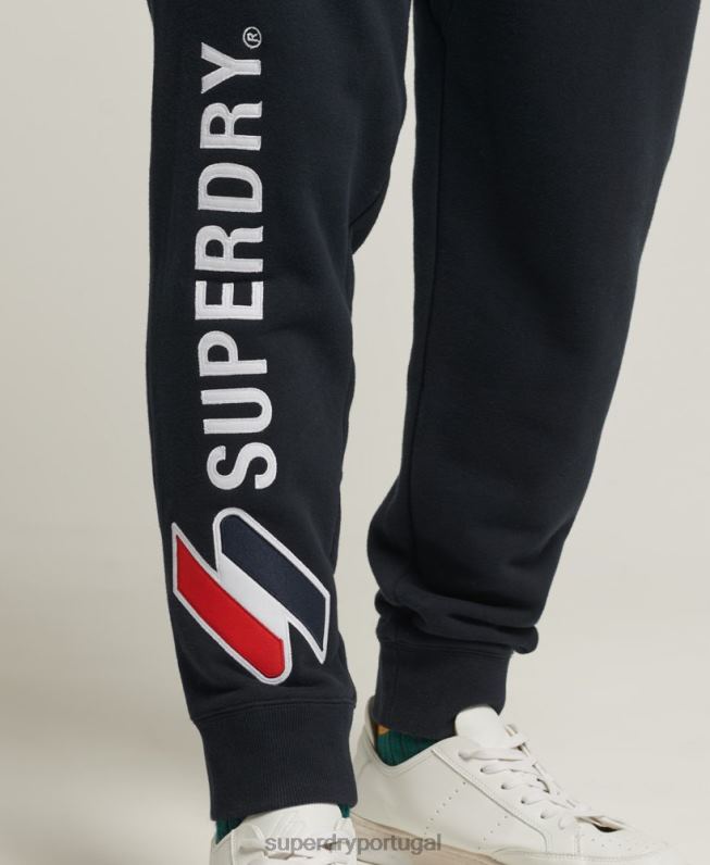 joggers apliques homens marinha roupas Superdry 2208H6405
