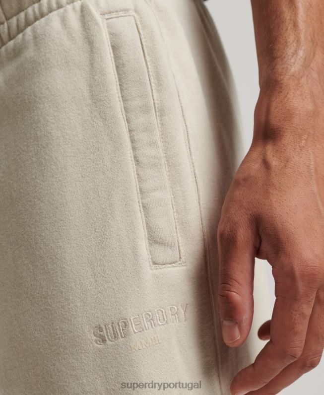 joggers code micro logo homens bege roupas Superdry 2208H6366