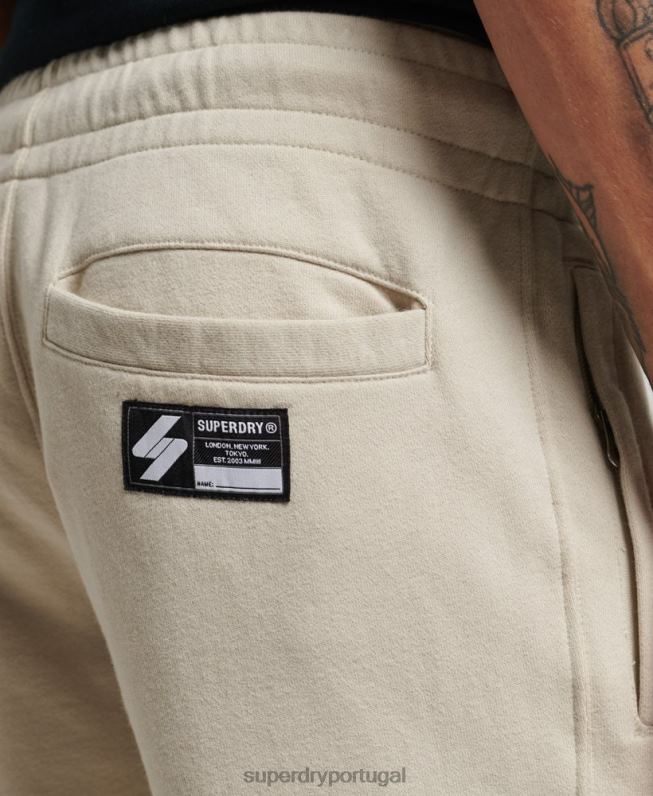 joggers code micro logo homens bege roupas Superdry 2208H6366