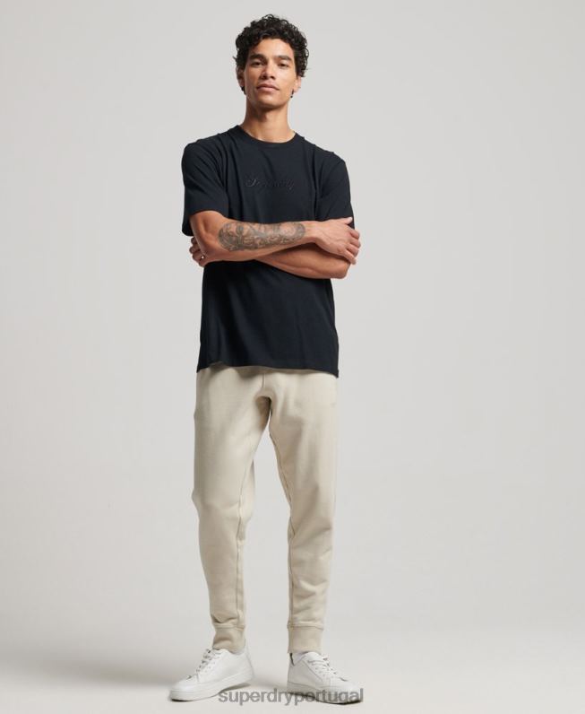 joggers code micro logo homens bege roupas Superdry 2208H6366