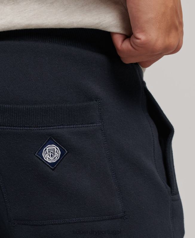 joggers com punhos justos com logotipo da faculdade homens marinha roupas Superdry 2208H6496