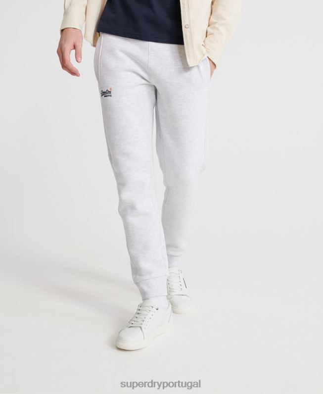 joggers de etiqueta laranja homens cinza claro roupas Superdry 2208H6503