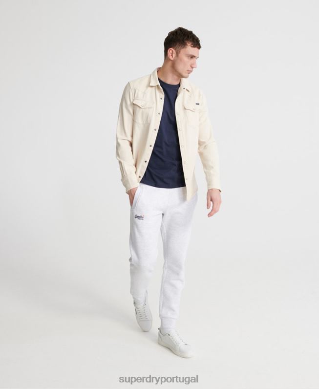 joggers de etiqueta laranja homens cinza claro roupas Superdry 2208H6503