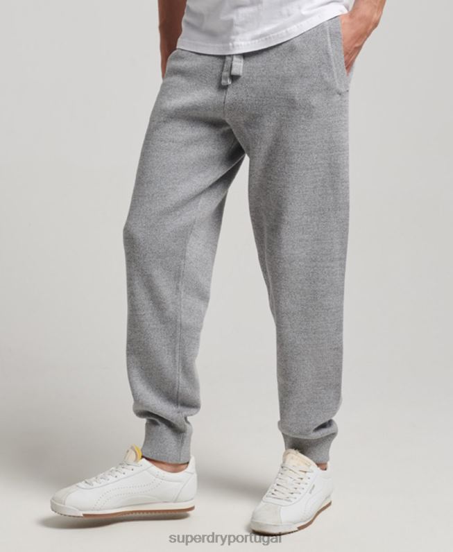 joggers essenciais da studios de algodão orgânico homens cinza roupas Superdry 2208H6408
