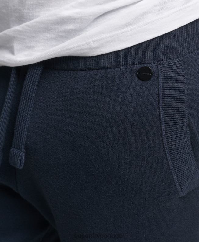 joggers essenciais da studios de algodão orgânico homens marinha roupas Superdry 2208H6395