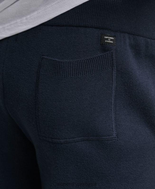 joggers essenciais da studios de algodão orgânico homens marinha roupas Superdry 2208H6395