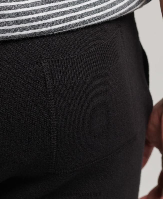 joggers essenciais da studios de algodão orgânico homens preto roupas Superdry 2208H6480