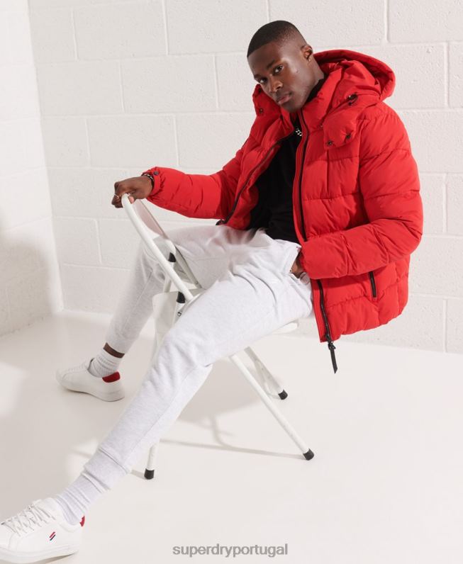 joggers essenciais de código de algodão orgânico homens cinza claro roupas Superdry 2208H6407