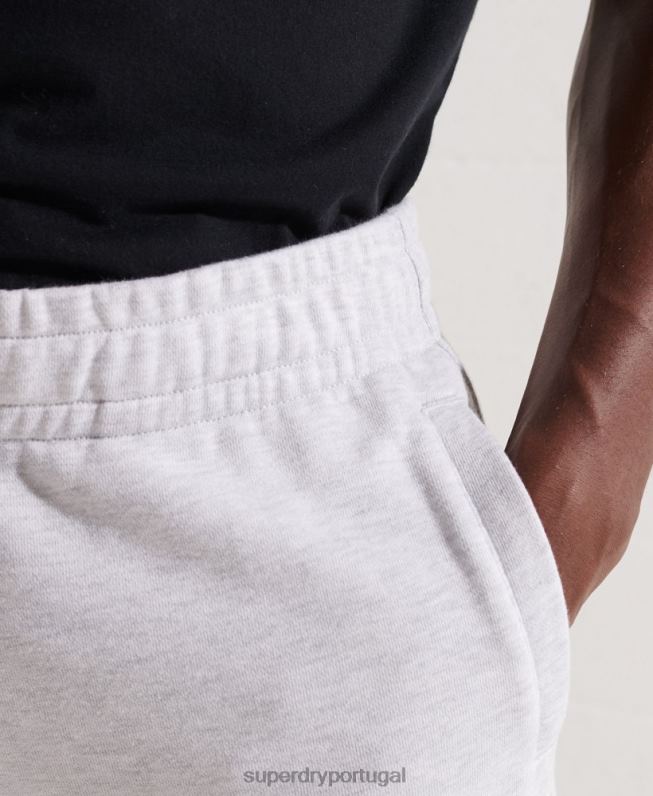 joggers essenciais de código de algodão orgânico homens cinza claro roupas Superdry 2208H6407