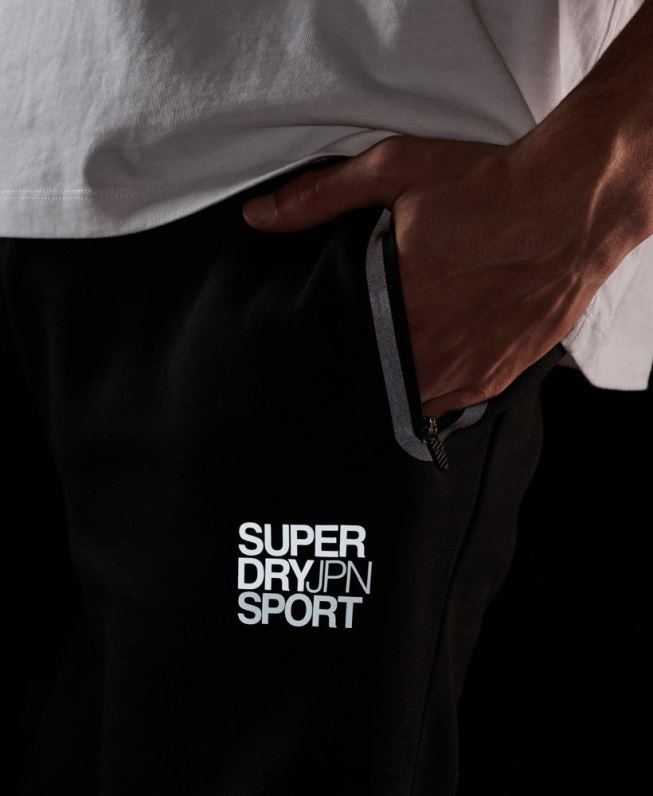 joggers gymtech homens preto roupas Superdry 2208H1415