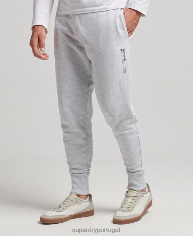 joggers laterais micro reciclados homens cinza claro roupas Superdry 2208H6397
