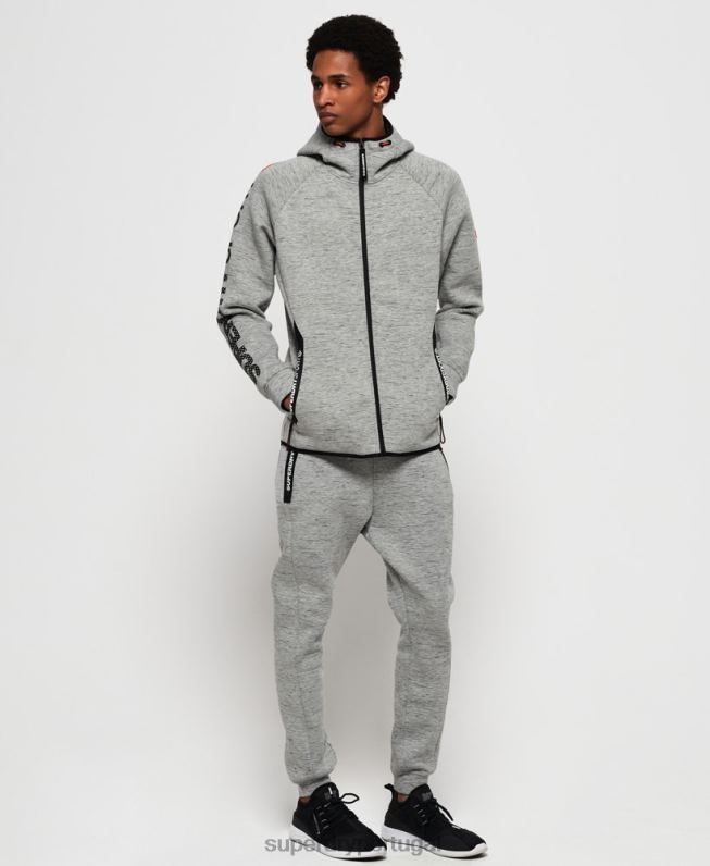 joggers slim stretch gym tech homens cinza roupas Superdry 2208H1442