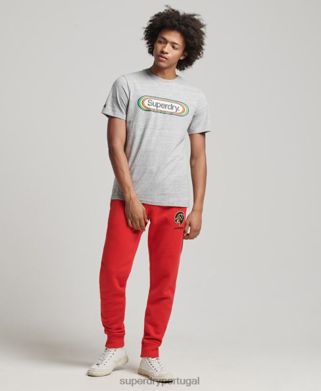 joggers universitários vintage homens vermelho roupas Superdry 2208H6469