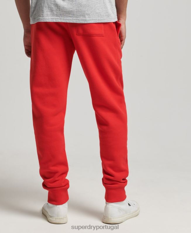 joggers universitários vintage homens vermelho roupas Superdry 2208H6469