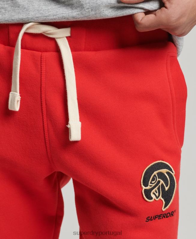 joggers universitários vintage homens vermelho roupas Superdry 2208H6469