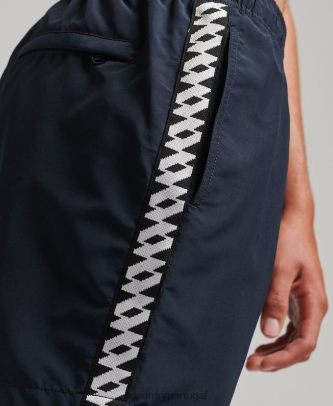 bermuda de banho reciclada de fita adesiva de 15 polegadas homens marinha roupas Superdry 2208H450