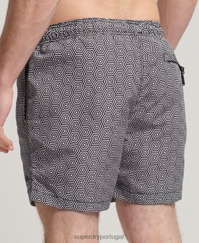 calções de banho estúdios homens cinza escuro roupas Superdry 2208H431
