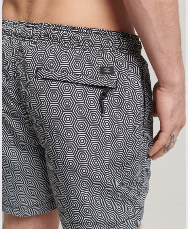 calções de banho estúdios homens cinza escuro roupas Superdry 2208H431