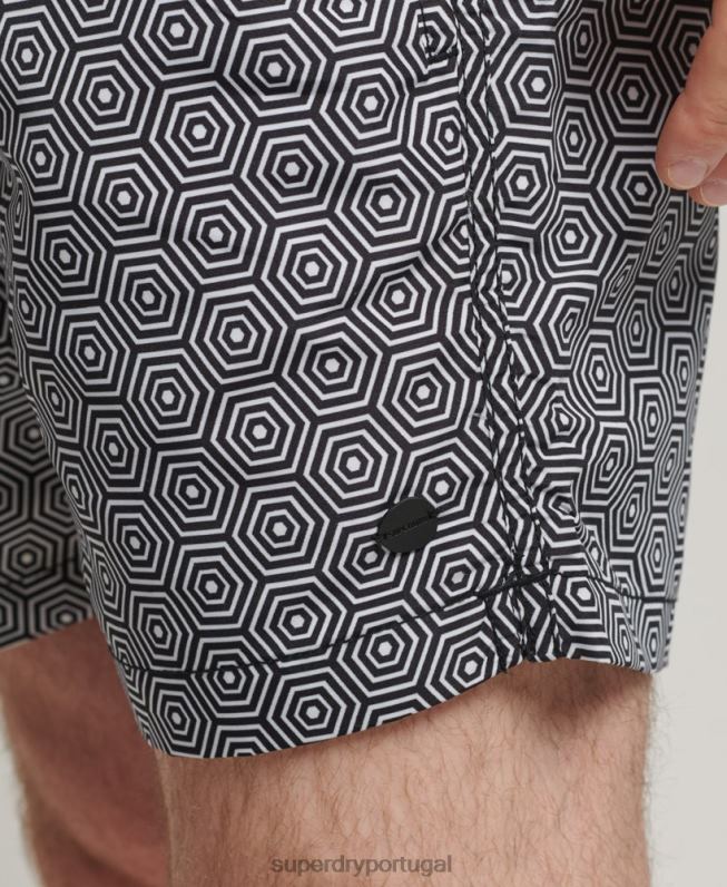 calções de banho estúdios homens cinza escuro roupas Superdry 2208H431