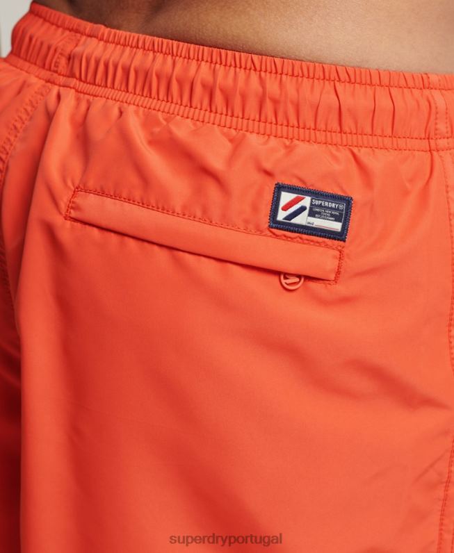 calções de banho reciclados apliques de 19 polegadas homens laranja roupas Superdry 2208H430