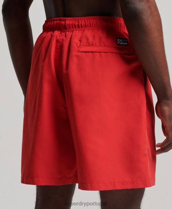 calções de banho reciclados apliques de 19 polegadas homens vermelho roupas Superdry 2208H422