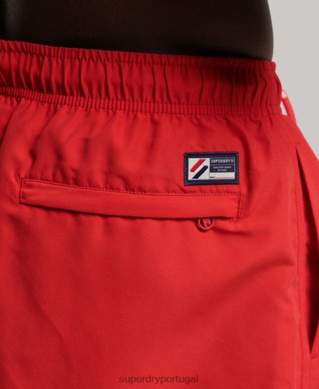 calções de banho reciclados apliques de 19 polegadas homens vermelho roupas Superdry 2208H422
