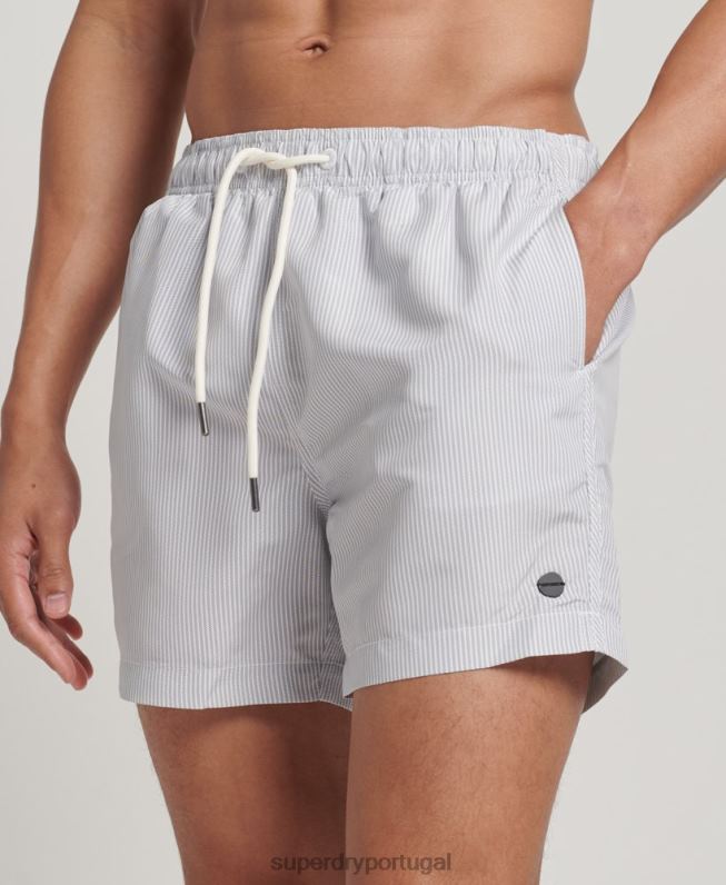 calções de banho reciclados homens cinza roupas Superdry 2208H12