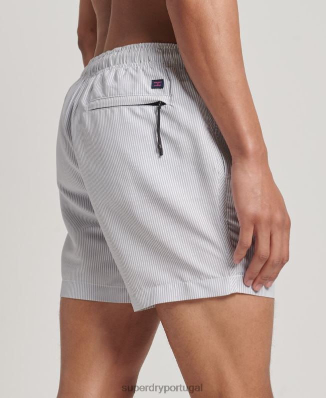 calções de banho reciclados homens cinza roupas Superdry 2208H12