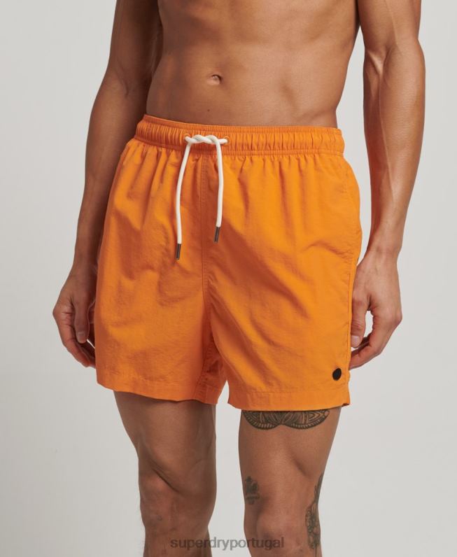 calções de banho reciclados homens laranja roupas Superdry 2208H102