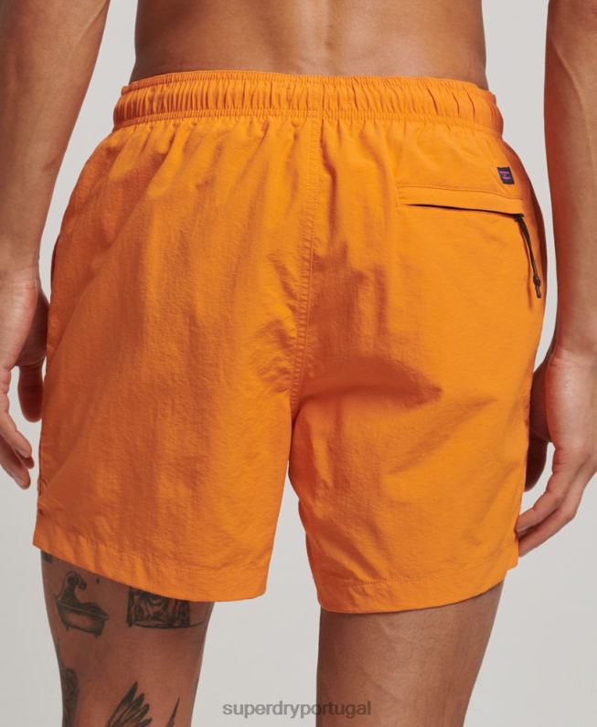 calções de banho reciclados homens laranja roupas Superdry 2208H102