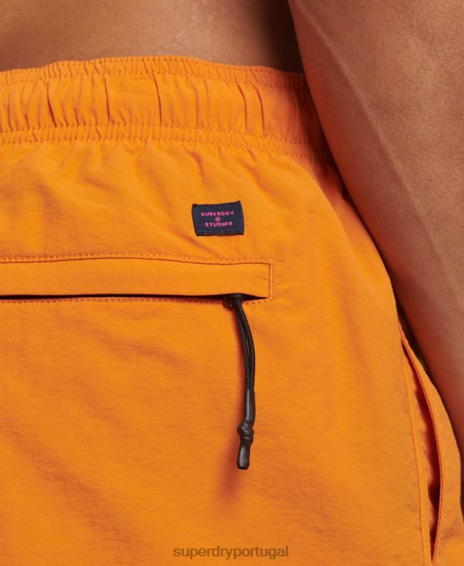 calções de banho reciclados homens laranja roupas Superdry 2208H102