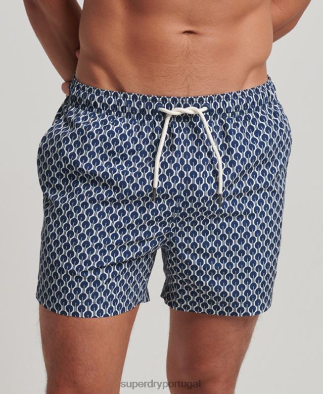 calções de banho reciclados homens marinha roupas Superdry 2208H387
