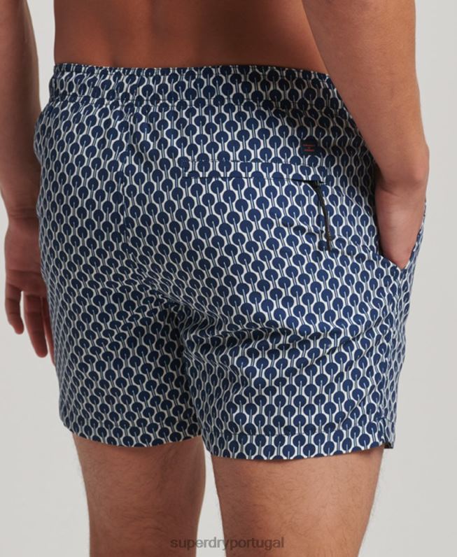 calções de banho reciclados homens marinha roupas Superdry 2208H387