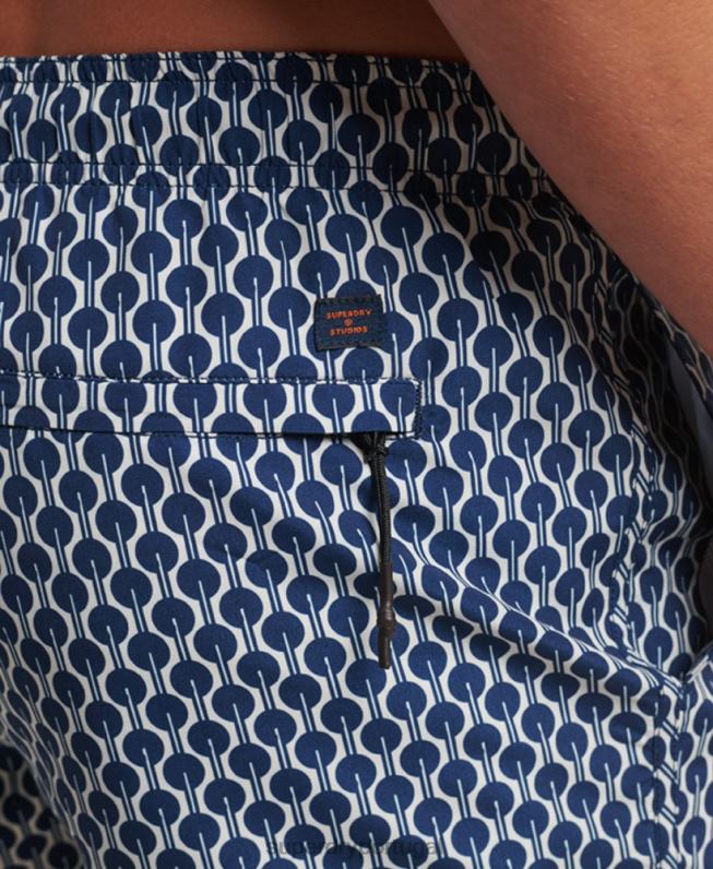 calções de banho reciclados homens marinha roupas Superdry 2208H387