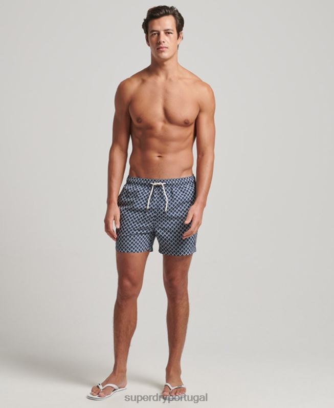 calções de banho reciclados homens marinha roupas Superdry 2208H387