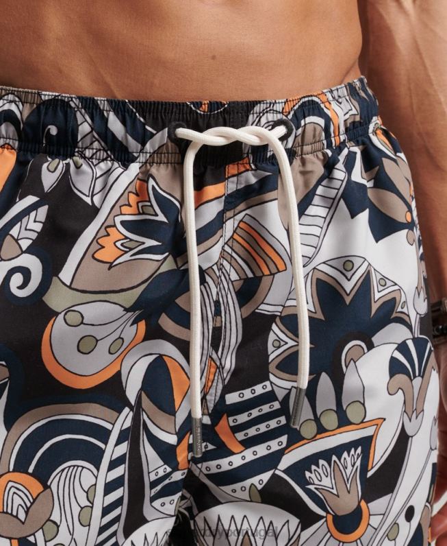 calções de banho reciclados homens preto roupas Superdry 2208H386