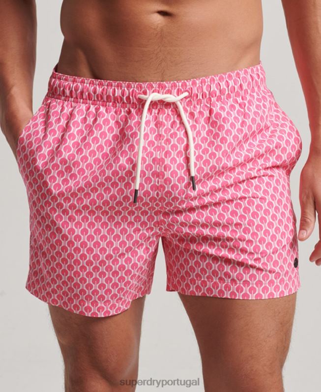calções de banho reciclados homens rosa roupas Superdry 2208H388