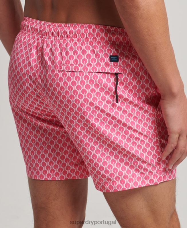 calções de banho reciclados homens rosa roupas Superdry 2208H388