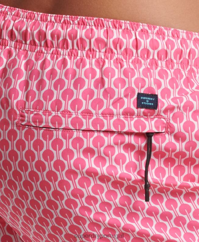 calções de banho reciclados homens rosa roupas Superdry 2208H388