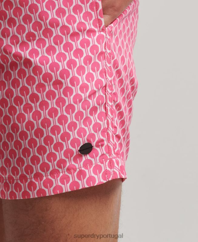 calções de banho reciclados homens rosa roupas Superdry 2208H388