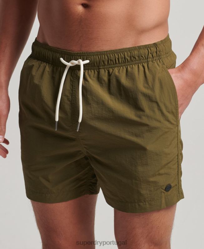 calções de banho reciclados homens verde roupas Superdry 2208H112