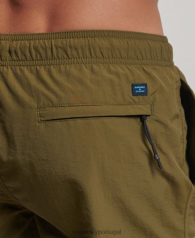 calções de banho reciclados homens verde roupas Superdry 2208H112