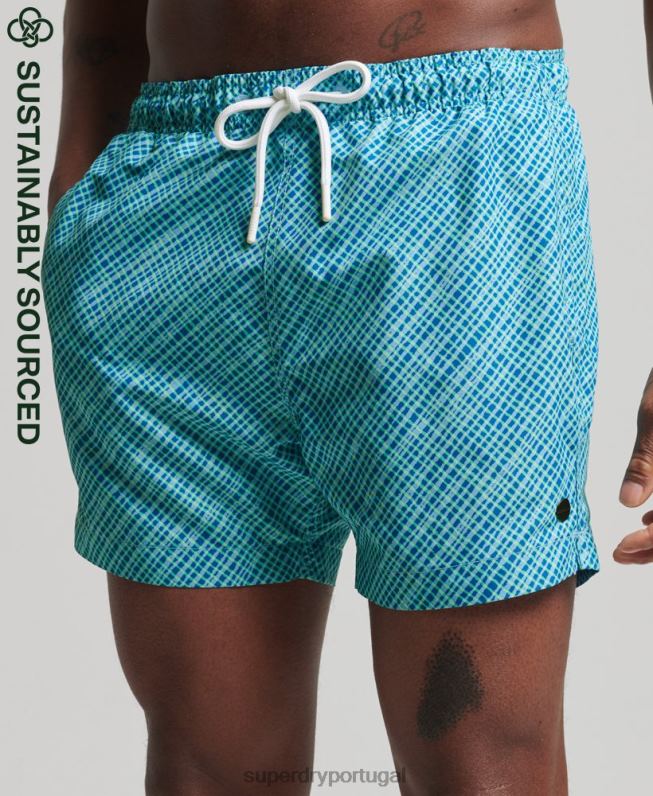 calções de banho reciclados studios homens azul claro roupas Superdry 2208H443